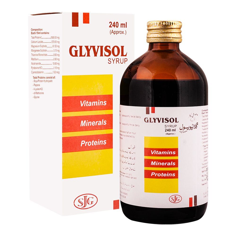 Glyvisol Syrup 240ml – Multivitamin, Minerals & Protein Supplement for Nutritional Support