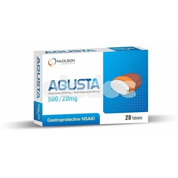 Agusta 500/20mg (Naproxen, Esomeprazole) – Pain Relief with Stomach Protection Tablet