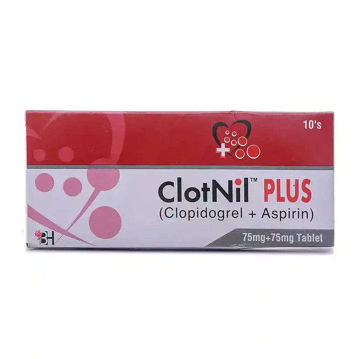 Clotnil Plus Tablet 75mg/75mg – For Blood Clot and Heart Attack Prevention