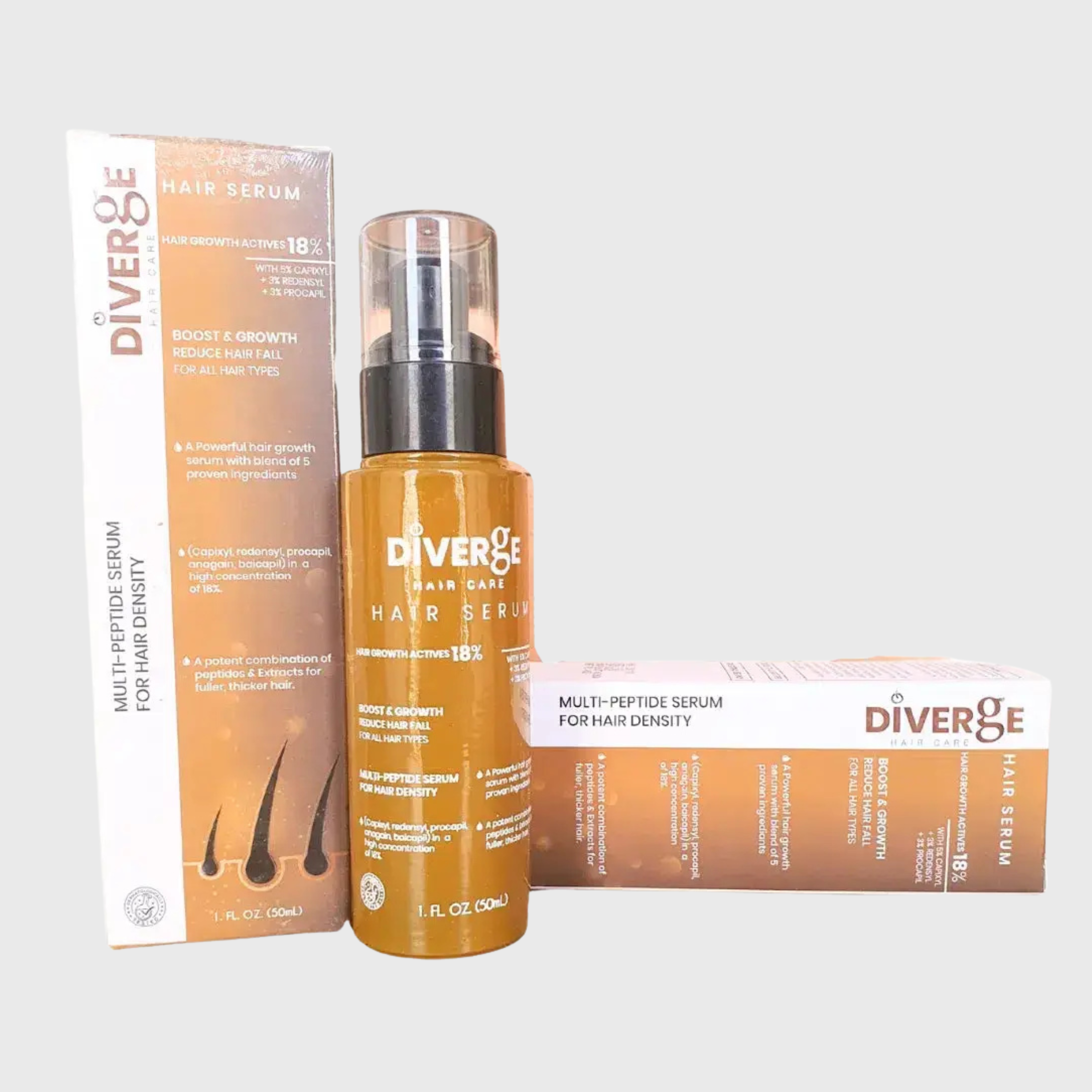 Diverge Hair Serum 50 ml – Multi-Peptide Treatment for Hair Loss & Growth