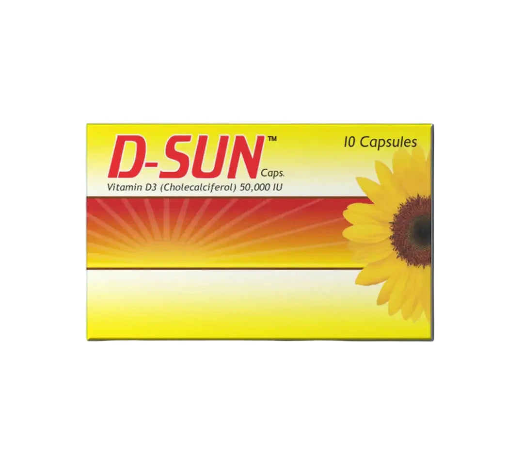 D-Sun 50000 IU Capsules (Vitamin D3 Cholecalciferol)