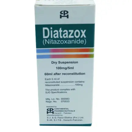 Diatazox Syrup 100mg – Nitazoxanide Antiprotozoal Suspension