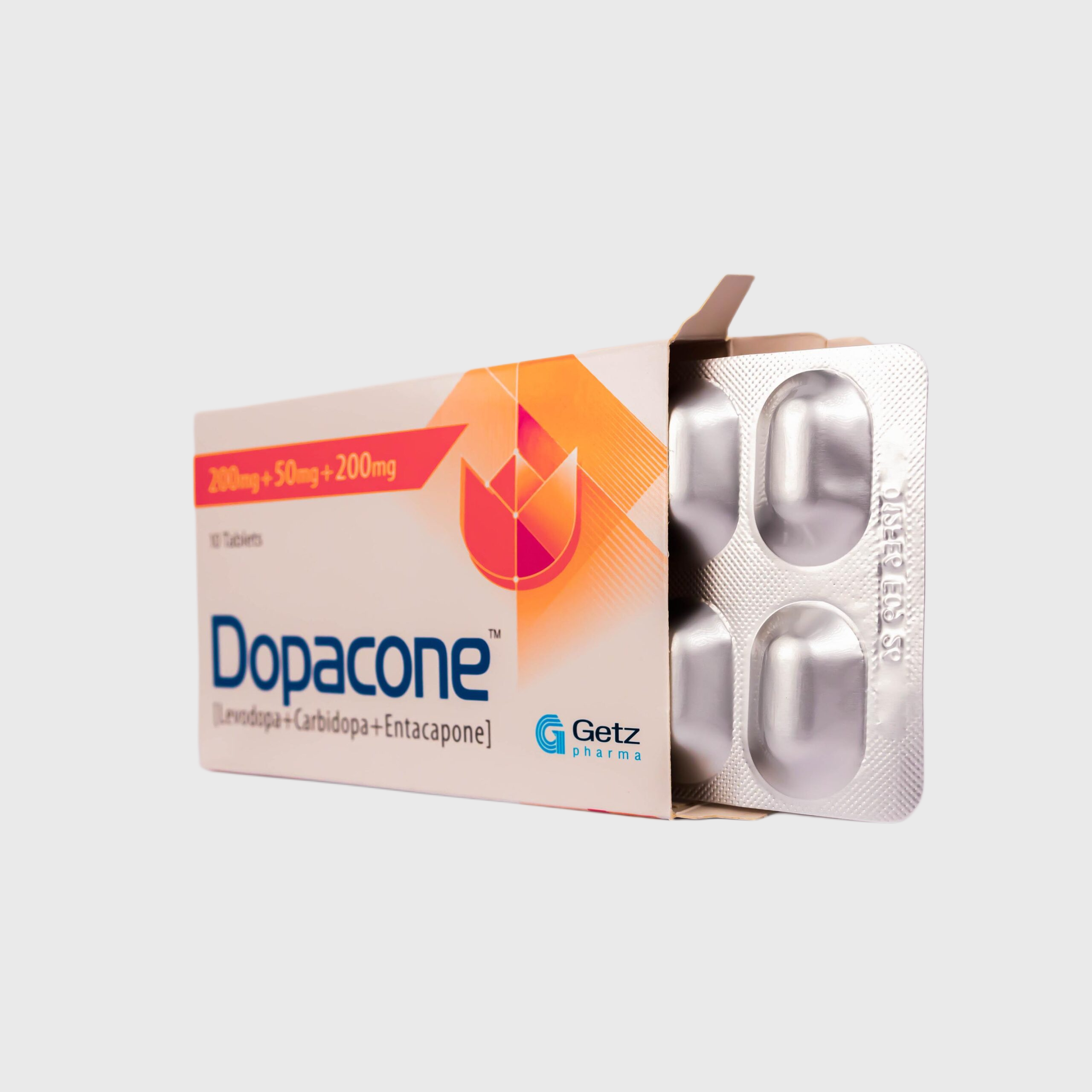 Dopacone 200+50+200mg Tablet – Levodopa 200mg + Carbidopa 50mg + Entacapone 200m