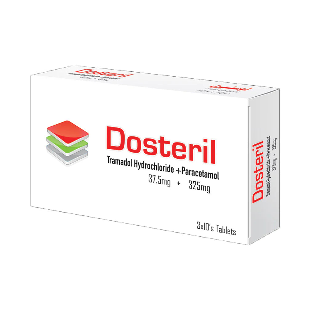Dosteril Tablets 37.5mg + 325mg – Tramadol Hydrochloride & Paracetamol Pain Relief