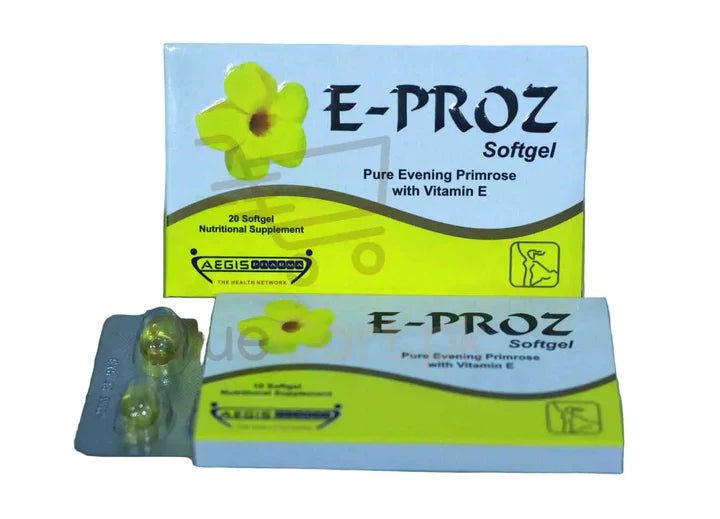 E-Proz Softgel Capsules for Vitamin E & Evening Primrose Oil Support