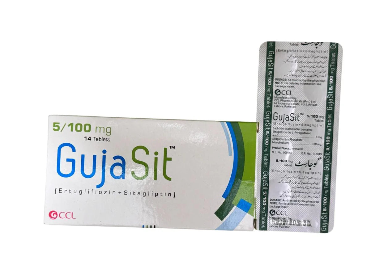 Gujasit 5/100mg Tablets (Ertugliflozin + Sitagliptin) – Blood Sugar Control Tablets