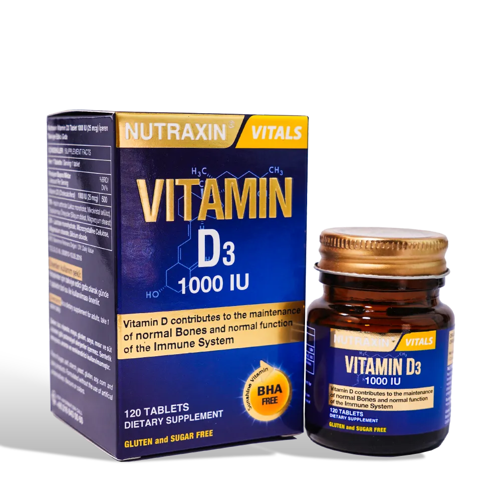 Nutraxin Vitamin D3 1000 IU Tablets for Bone & Immunity Support