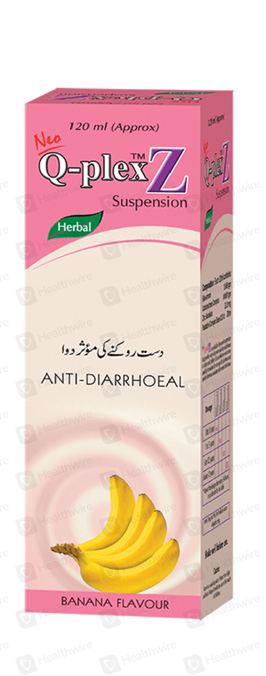 Q-Plex Z Syrup 120ml – Helps Control Loose Motions & Digestive Upset