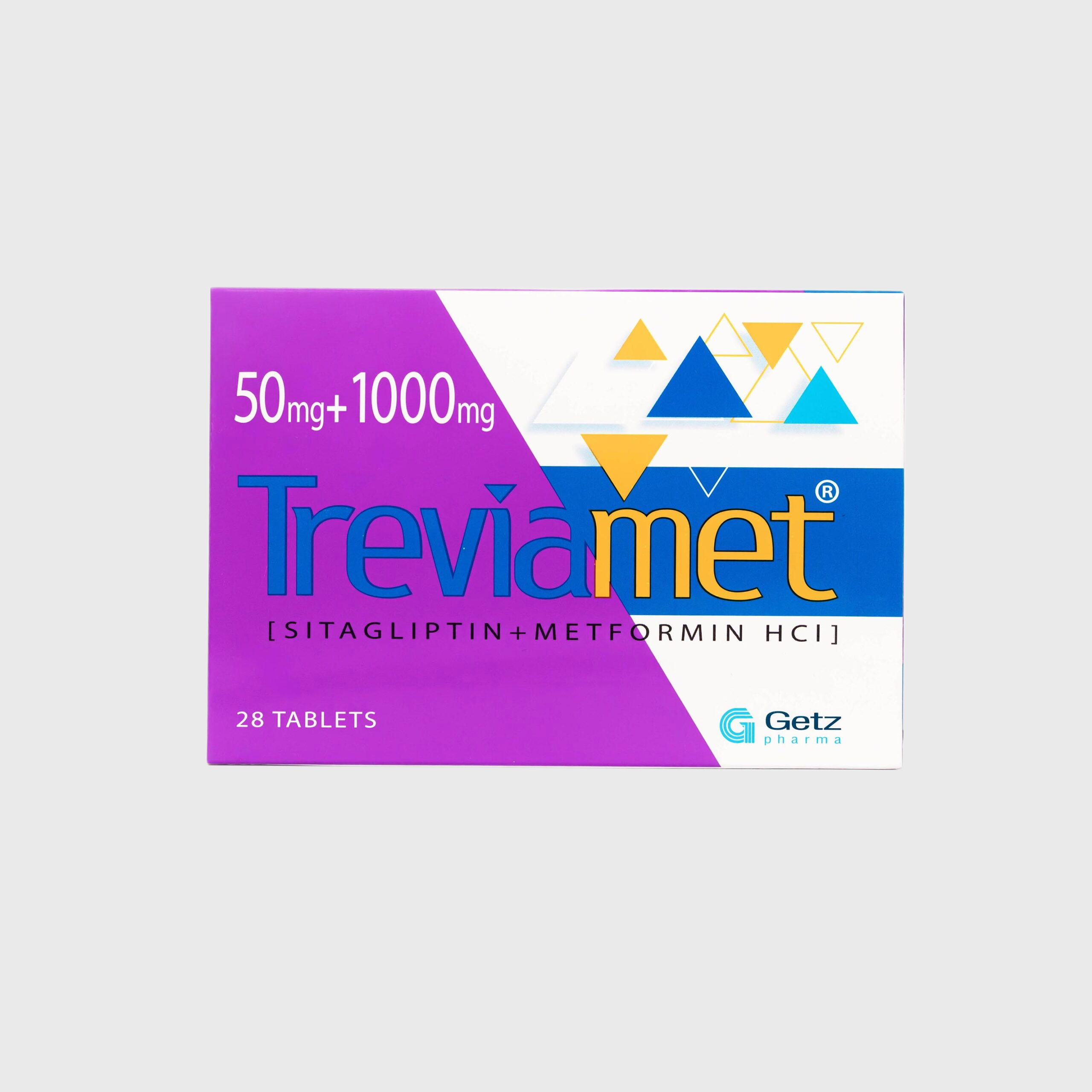 Treviamet 50mg+1000mg Tablet