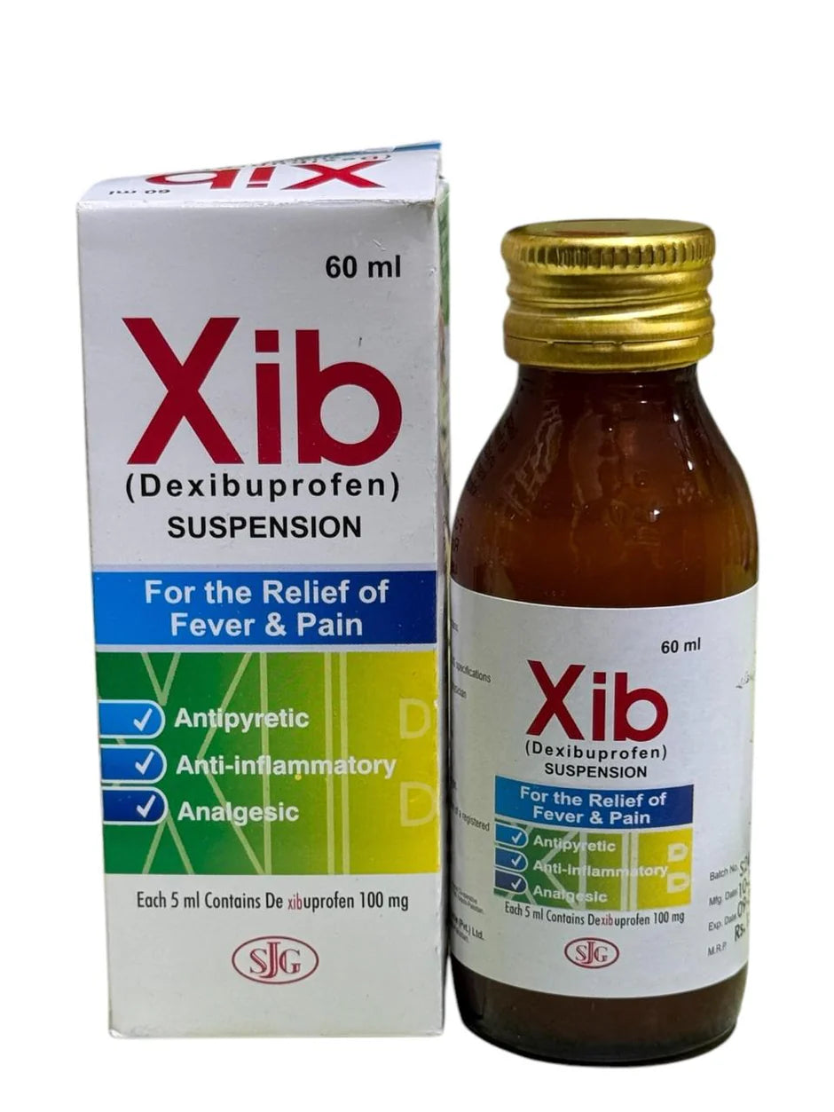 Xib 120ml Syrup (Dexibuprofen) – Fever and Pain Relief Syrup