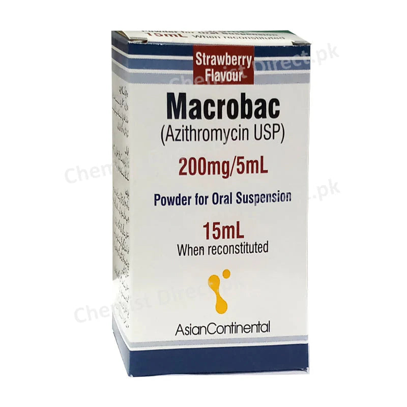 Macrobac Suspension 200mg/5ml – Antibiotic for Bacterial Infections