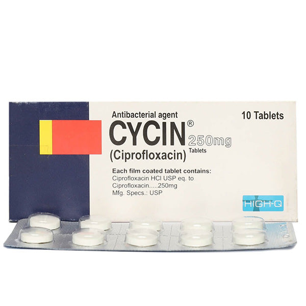 Cycin 250mg Tablet (Ciprofloxacin) – Treatment for Bacterial Infections