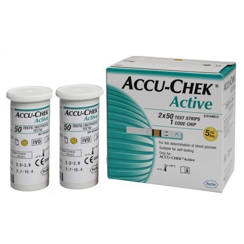 Accu-Chek Active Test Strips 100s – Blood Glucose Monitoring Test Strips for Diabetes