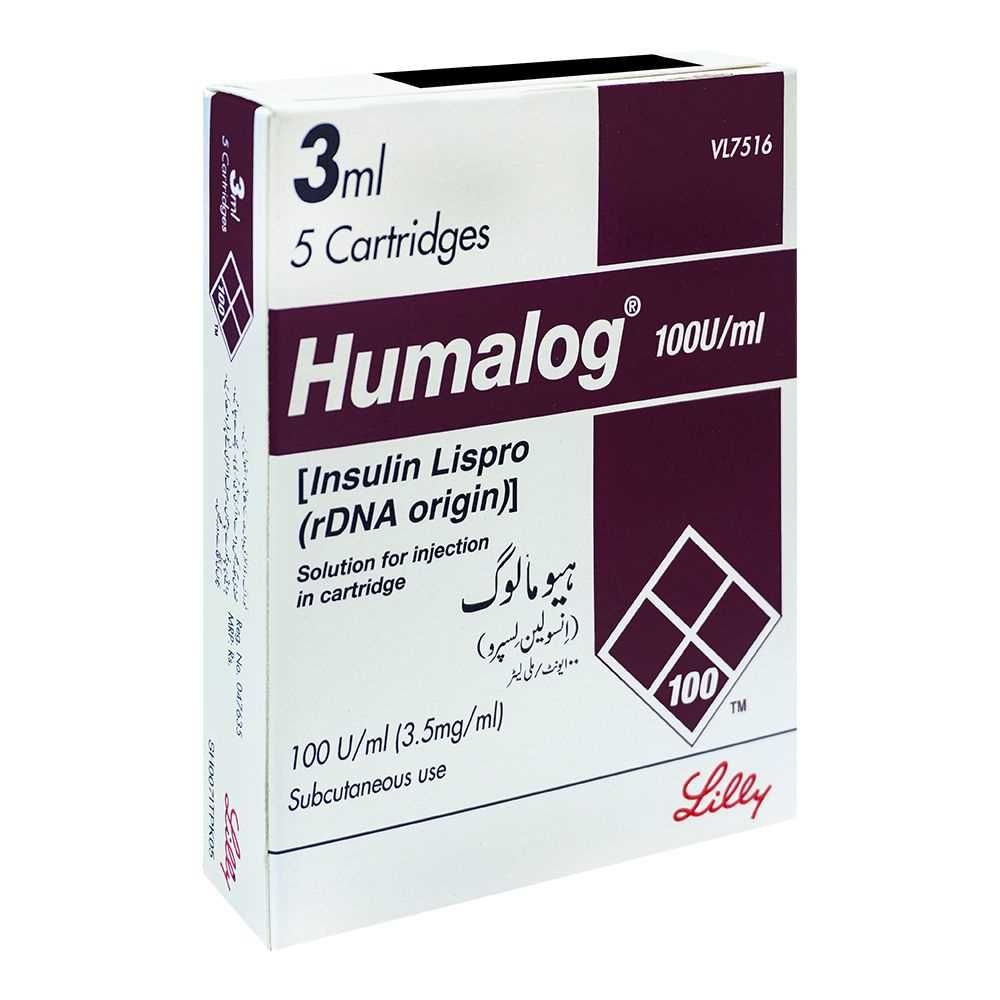 Humalog Lispro 100U/ml 3ml Cartridges (Insulin Lispro) – Blood Sugar Control for Diabetes