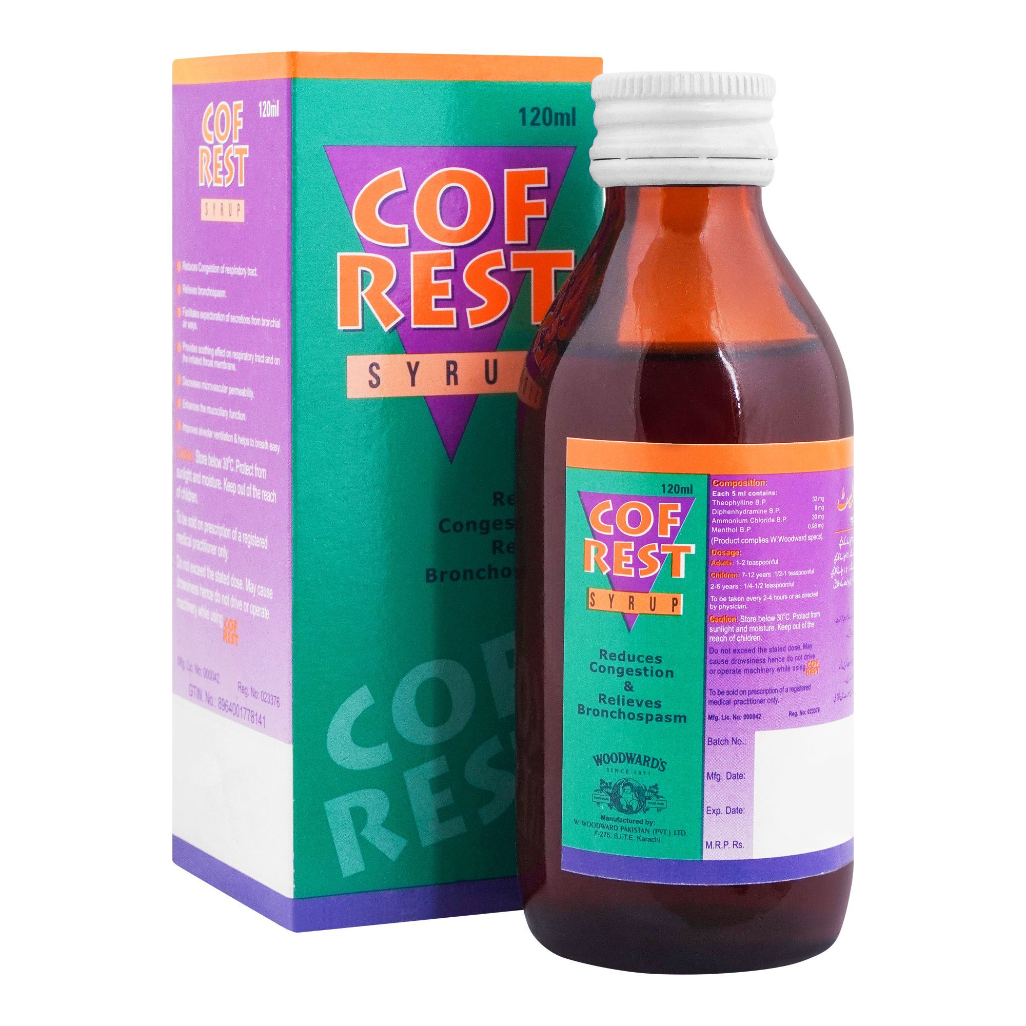 Cofrest Syrup 120ml – For Productive Cough & Breathing Comfort