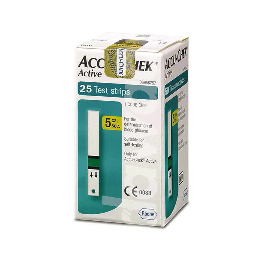 Accu-Chek Active Test Strips 25s – Blood Glucose Monitoring Test Strips for Diabetes