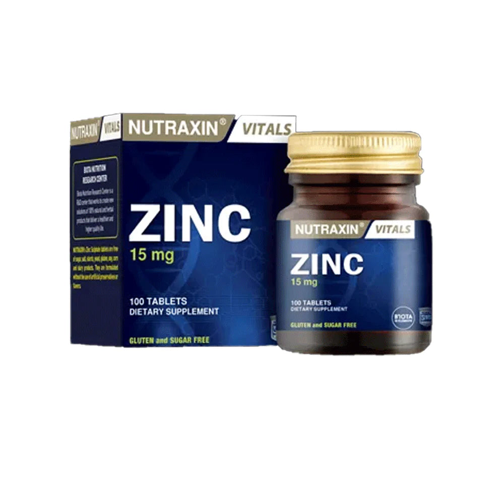 Zinc 15mg Tablets 100s Nutraxin for Immunity, Skin & Daily Mineral Support