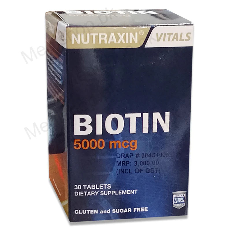 Nutraxin biotin tablets for hair skin nails Pakistan