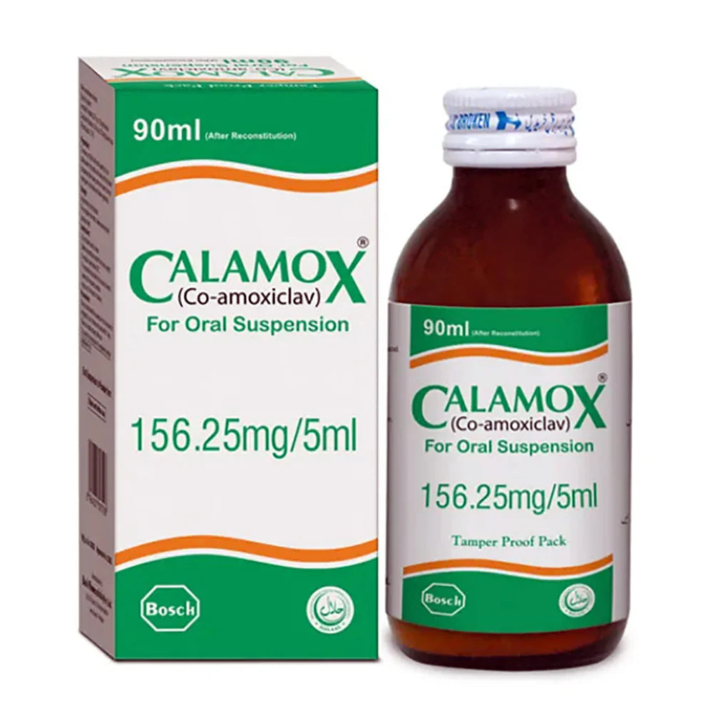 Calamox 156.25mg/5ml 90ml Suspension – Pediatric Antibiotic Syrup for Bacterial Infections