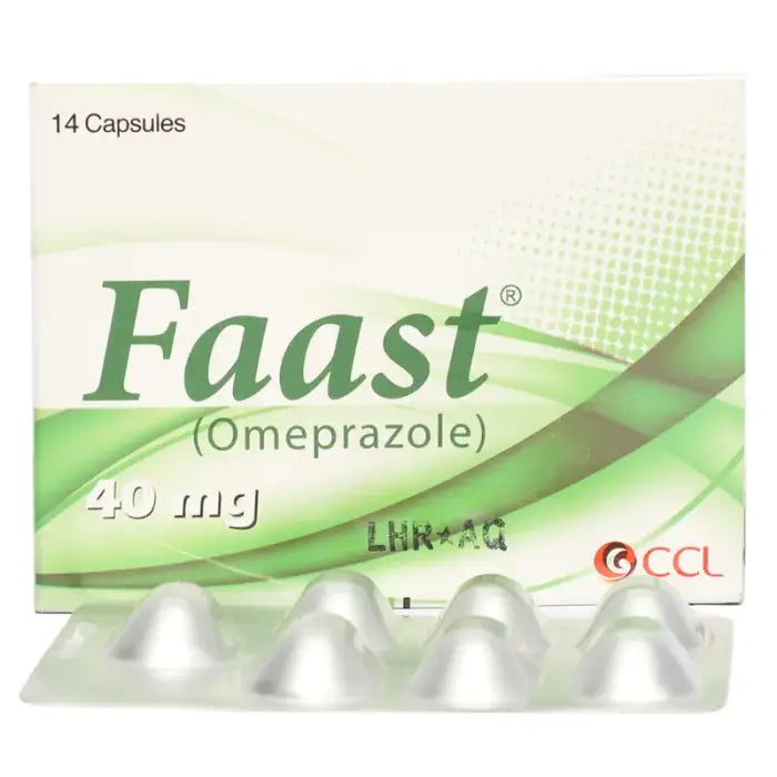 Faast 40mg Capsules (Omeprazole) – Stomach Acid Control Capsules