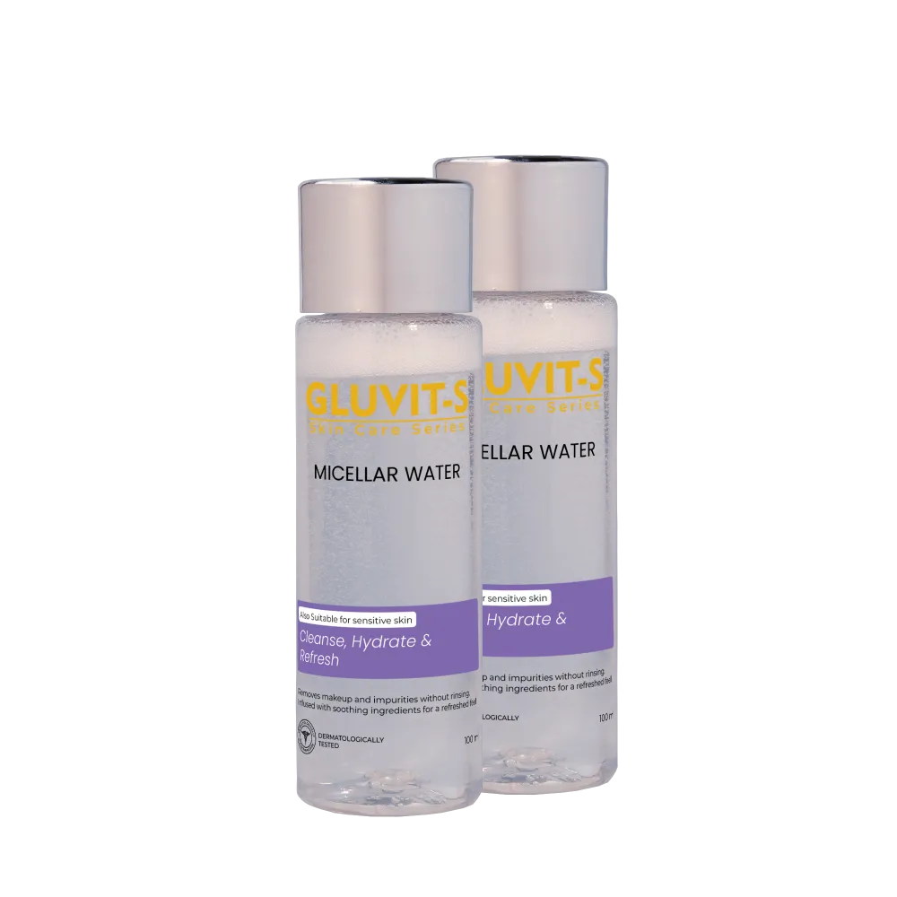 Gluvit-S Micellar Water 100ml for Gentle Makeup Removal & Cleansing