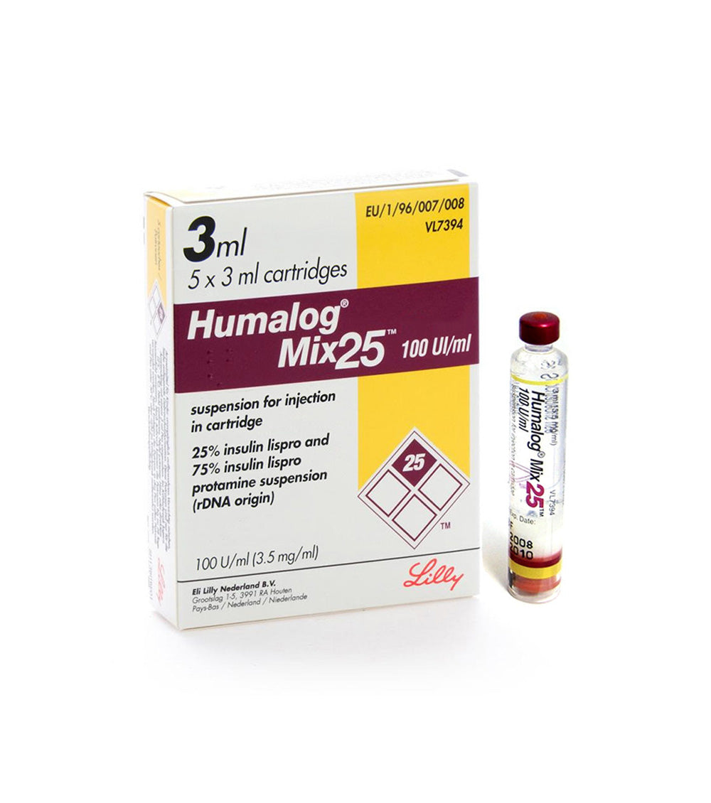 Humalog Mix 25 100u (Insulin Lispro Protamine & Insulin Lispro) – Blood Sugar Control Injection Cartridges