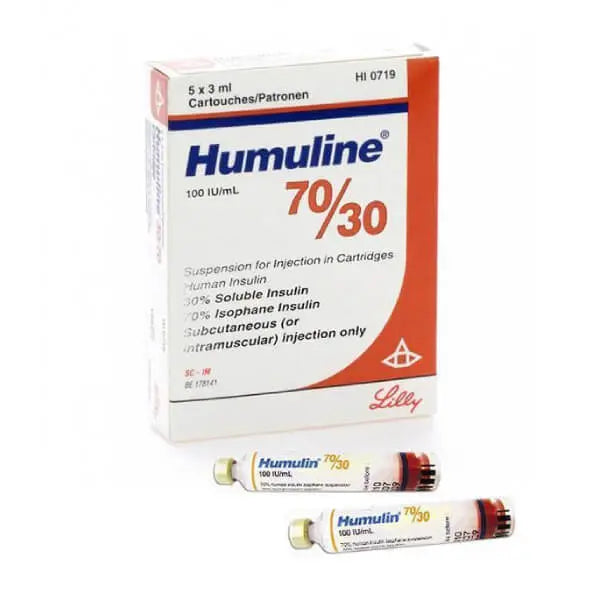 Humulin 70/30 3ml Cartridges 100iu/ml (Human Insulin Isophane & Human Insulin Injection) – Blood Sugar Control Insulin Cartridges