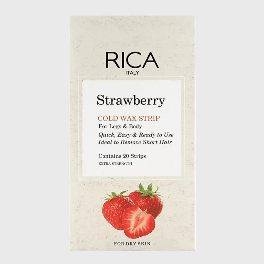 RICA STRAWBERRY COLD WAXING 20 STRIPS FOR LEGS & BODY
