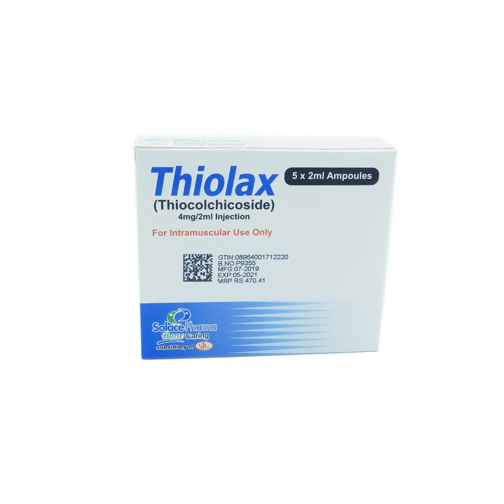 Thiolax Injection 4mg/2ml (Thiocolchicoside) – Muscle Spasm Relief Injection