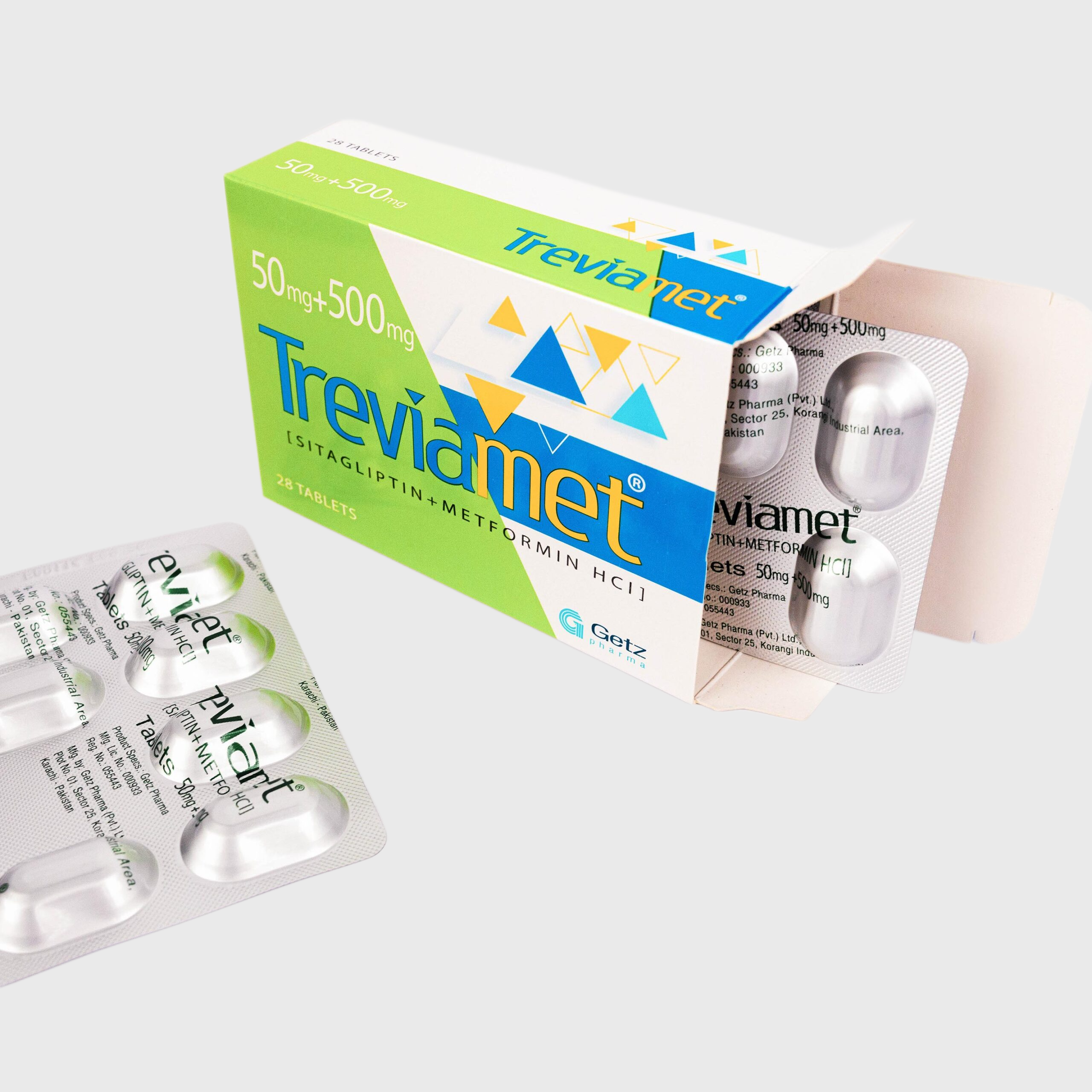 Treviamet 50mg+500mg Tablet