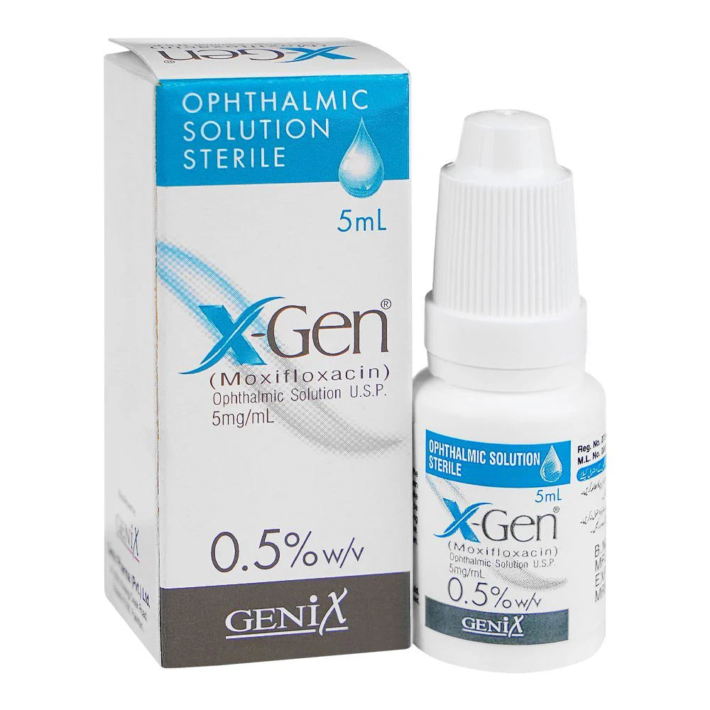 X-Gen 0.5% (Moxifloxacin) Eye Drops 5ml – For Bacterial Eye Infections
