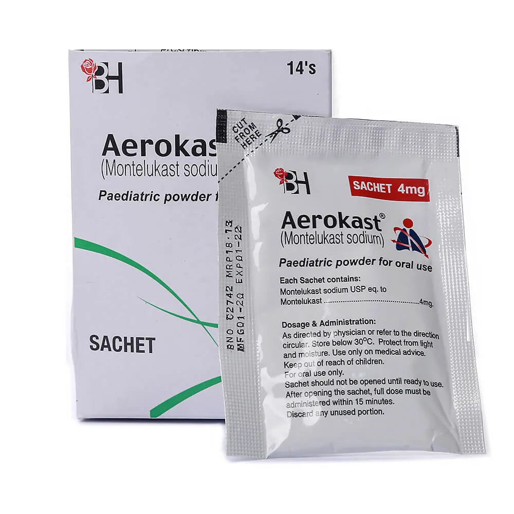 Aerokast 4mg Sachets – Allergy & Asthma Control for Children