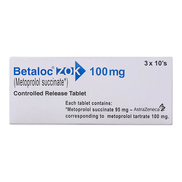 Betaloc Zok 100mg Tablet – For High Blood Pressure and Heart Rate Control