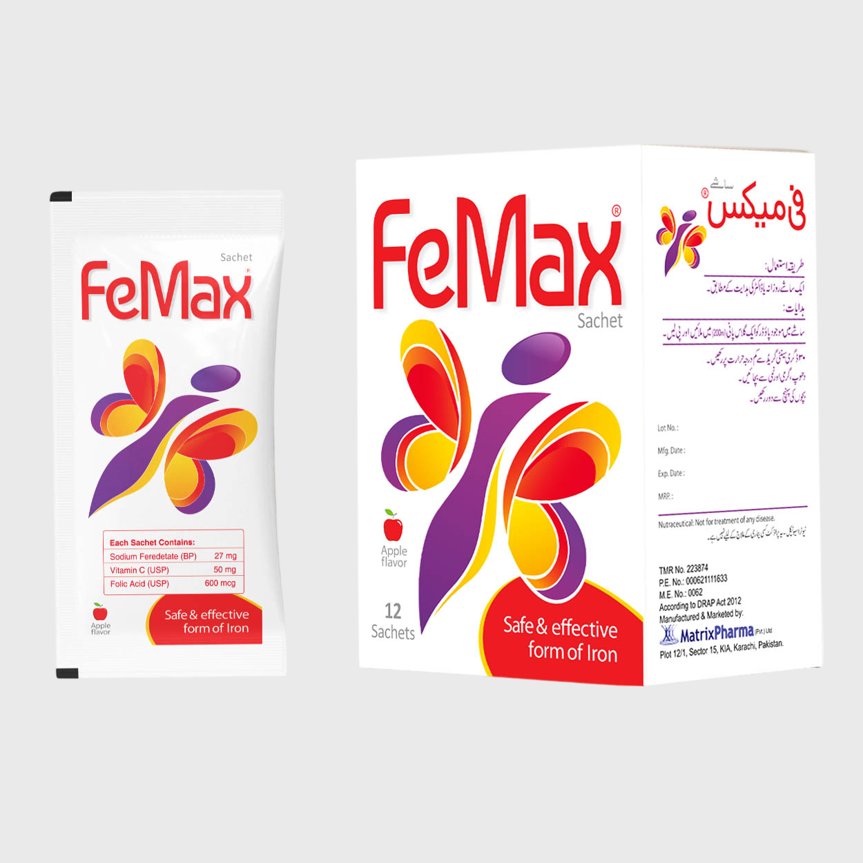 Femax Sachets 12s – Iron Supplement with Folic Acid & Vitamin C for Anemia Relief